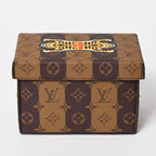Louis Vuitton Card Box NIGO Tiger Monogram Canvas Brown Gold Limited Shoulder