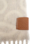 Loewe Anagram Scarf Fringe Wool Alpaca Gray White — view 5