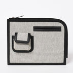 Hermes Cargo Pocket Zip Pouch Toile H Veau Black Ecru Silver — view 2