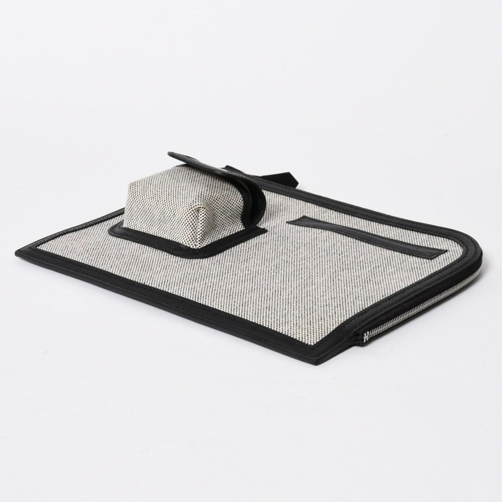 Hermes Cargo Pocket Zip Pouch Toile H Veau Black Ecru Silver — view 6