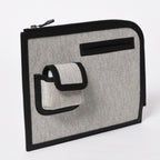 Hermes Cargo Pocket Zip Pouch Toile H Veau Black Ecru Silver — view 4