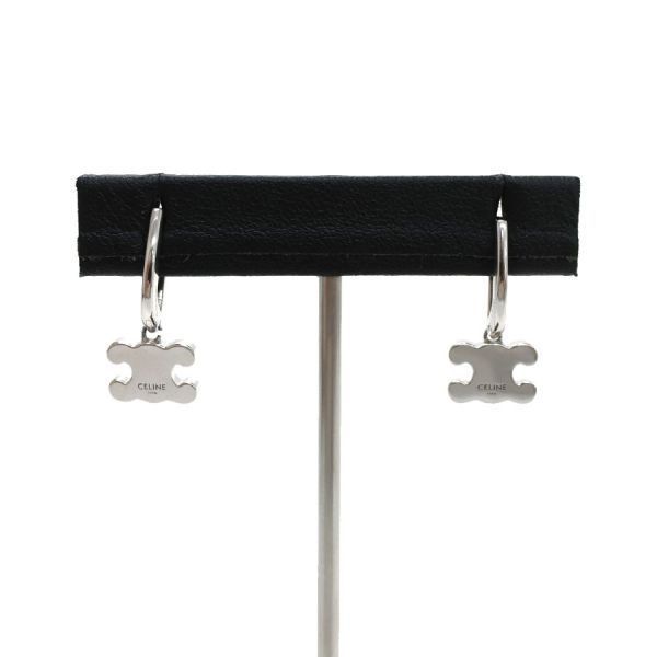 Celine Triomphe Rhinestone Earrings Rhodium Finish — view 3