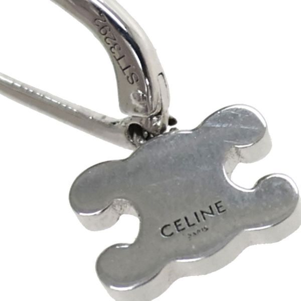 Celine Triomphe Rhinestone Earrings Rhodium Finish — view 6