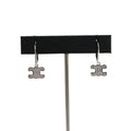 Celine Triomphe Rhinestone Earrings Rhodium Finish