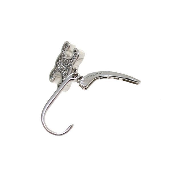 Celine Triomphe Rhinestone Earrings Rhodium Finish — view 7