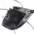 Prada Triangle Logo Leather Tote Shoulder Hand Black — view 7