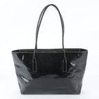 Prada Triangle Logo Leather Tote Shoulder Hand Black — view 3