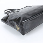 Prada Triangle Logo Leather Tote Shoulder Hand Black — view 5