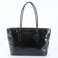Prada Triangle Logo Leather Tote Shoulder Hand Black