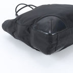 Prada Tessuto Nylon Triangle Logo Leather Tote Shoulder Black — view 6