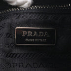 Prada Tessuto Nylon Triangle Logo Leather Tote Shoulder Black — view 8