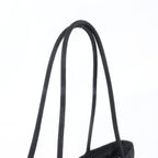 Prada Tessuto Nylon Triangle Logo Leather Tote Shoulder Black — view 2