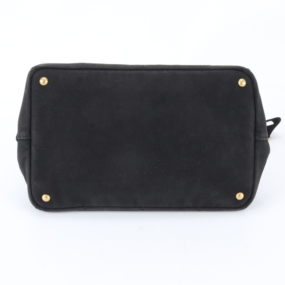 Prada Canapa 2-Way Handbag Crossbody Tote Shoulder Leather Black — view 5