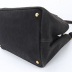 Prada Canapa 2-Way Handbag Crossbody Tote Shoulder Leather Black — view 4