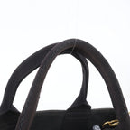 Prada Canapa 2-Way Handbag Crossbody Tote Shoulder Leather Black — view 2