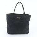 Prada Tessuto Nylon Triangle Logo Tote Shoulder Hand Black