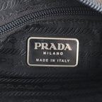 Prada Tessuto Nylon Triangle Logo Tote Shoulder Hand Black — view 8
