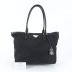 Prada Tessuto Nylon Leather Tote