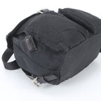 Prada Tessuto Nylon Triangle Logo Leather Backpack Black — view 5