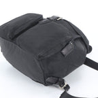 Prada Tessuto Nylon Triangle Logo Leather Backpack Black — view 4