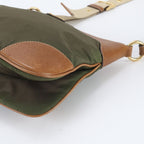 Prada Tessuto Nylon Triangle Logo Leather Shoulder Bag Crossbody Messenger — view 4