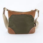 Prada Tessuto Nylon Triangle Logo Leather Shoulder Bag Crossbody Messenger — view 3