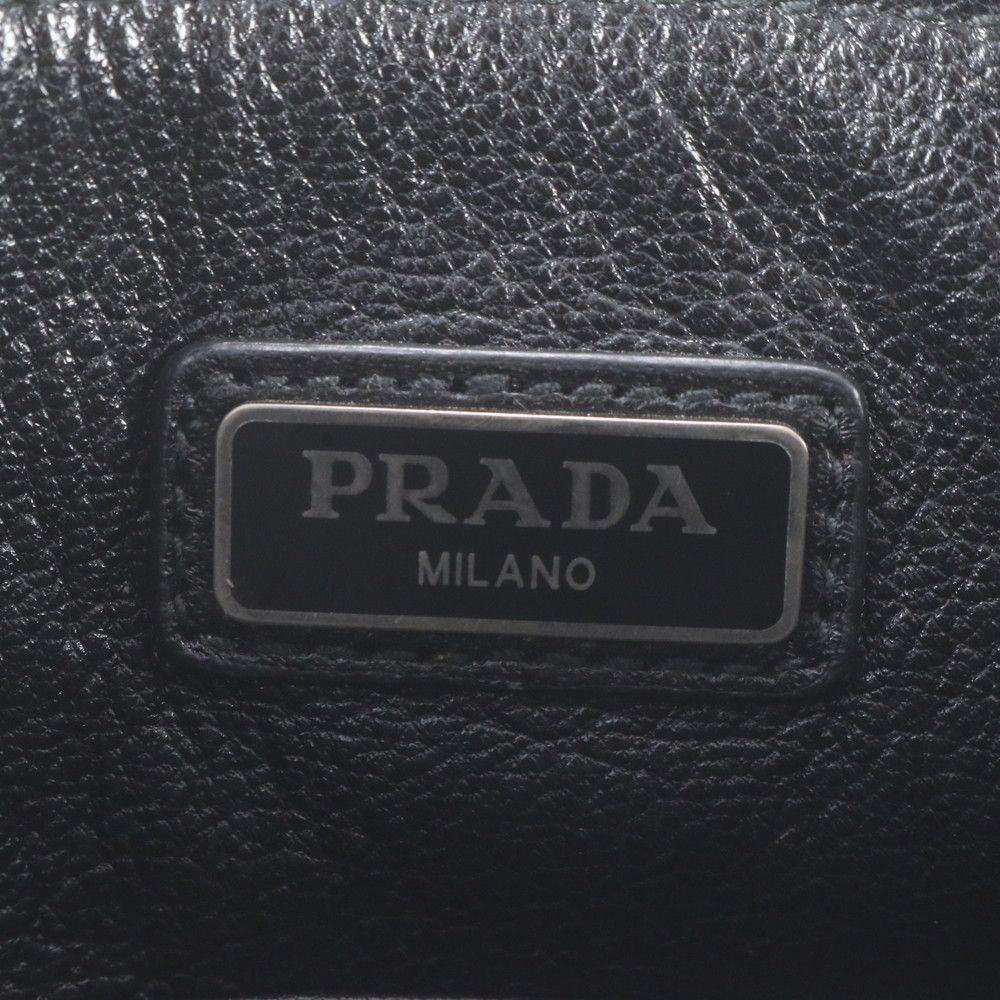 Prada Saffiano Leather Clutch Pouch Navy — view 7