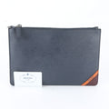 Prada Saffiano Leather Clutch Pouch Navy