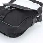 Prada Tessuto Nylon Saffiano Leather Shoulder Bag Crossbody Messenger Black — view 4