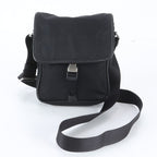 Prada Tessuto Nylon Saffiano Leather Shoulder Bag Crossbody Messenger Black