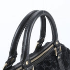 Gucci GG Canvas Calf Hair Mini Boston Leather Handbag Tote Black — view 2