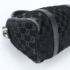 Gucci GG Canvas Calf Hair Mini Boston Leather Handbag Tote Black — view 6