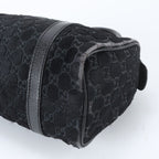 Gucci GG Canvas Calf Hair Mini Boston Leather Handbag Tote Black — view 4