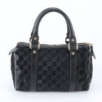 Gucci GG Canvas Calf Hair Mini Boston Leather Handbag Tote Black — view 3