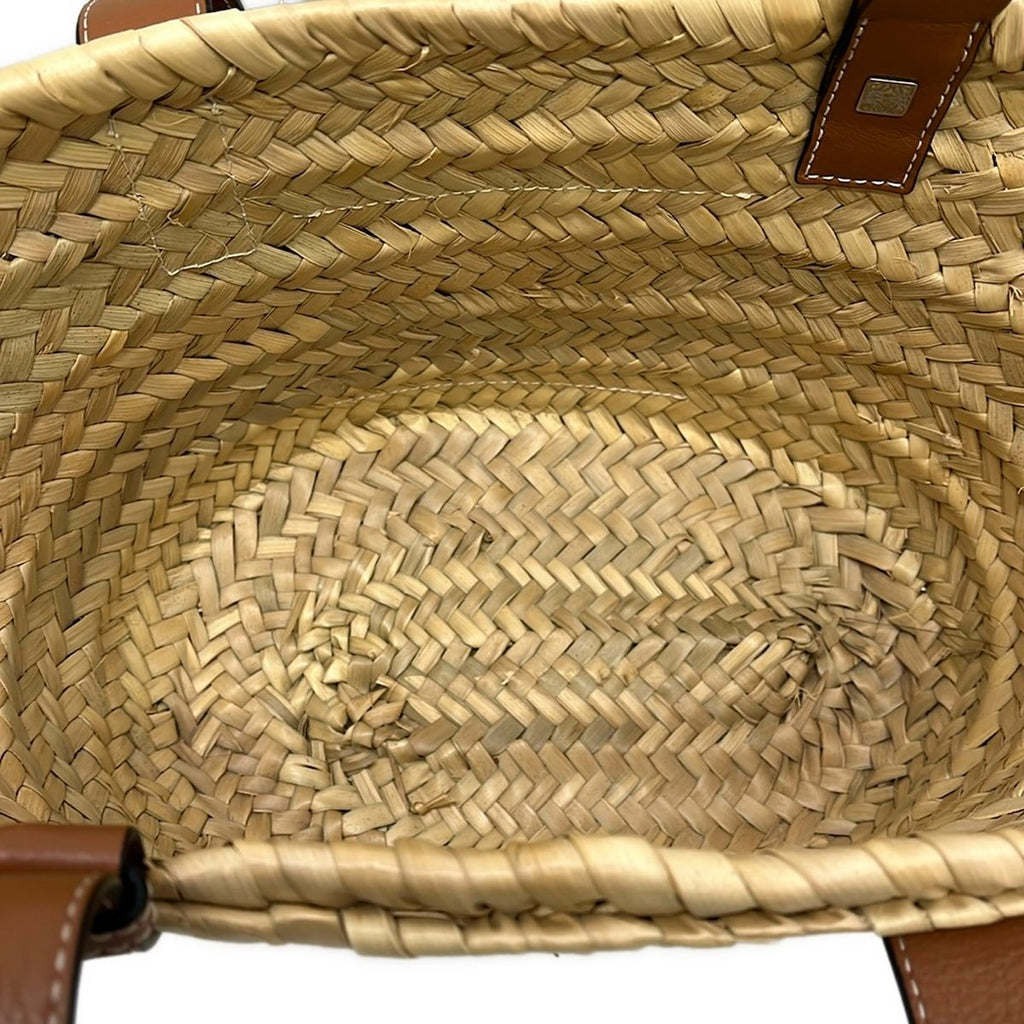 Loewe Tote Basket Beige Dark Brown Leather — view 7
