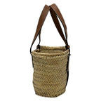 Loewe Tote Basket Beige Dark Brown Leather — view 2