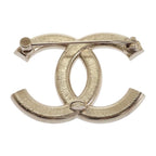 Chanel CC Logo Brooch Metal Crystal Gold Black — view 3