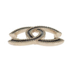 Chanel CC Logo Brooch Metal Crystal Gold Black — view 6