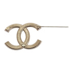 Chanel CC Logo Brooch Metal Crystal Gold Black — view 7
