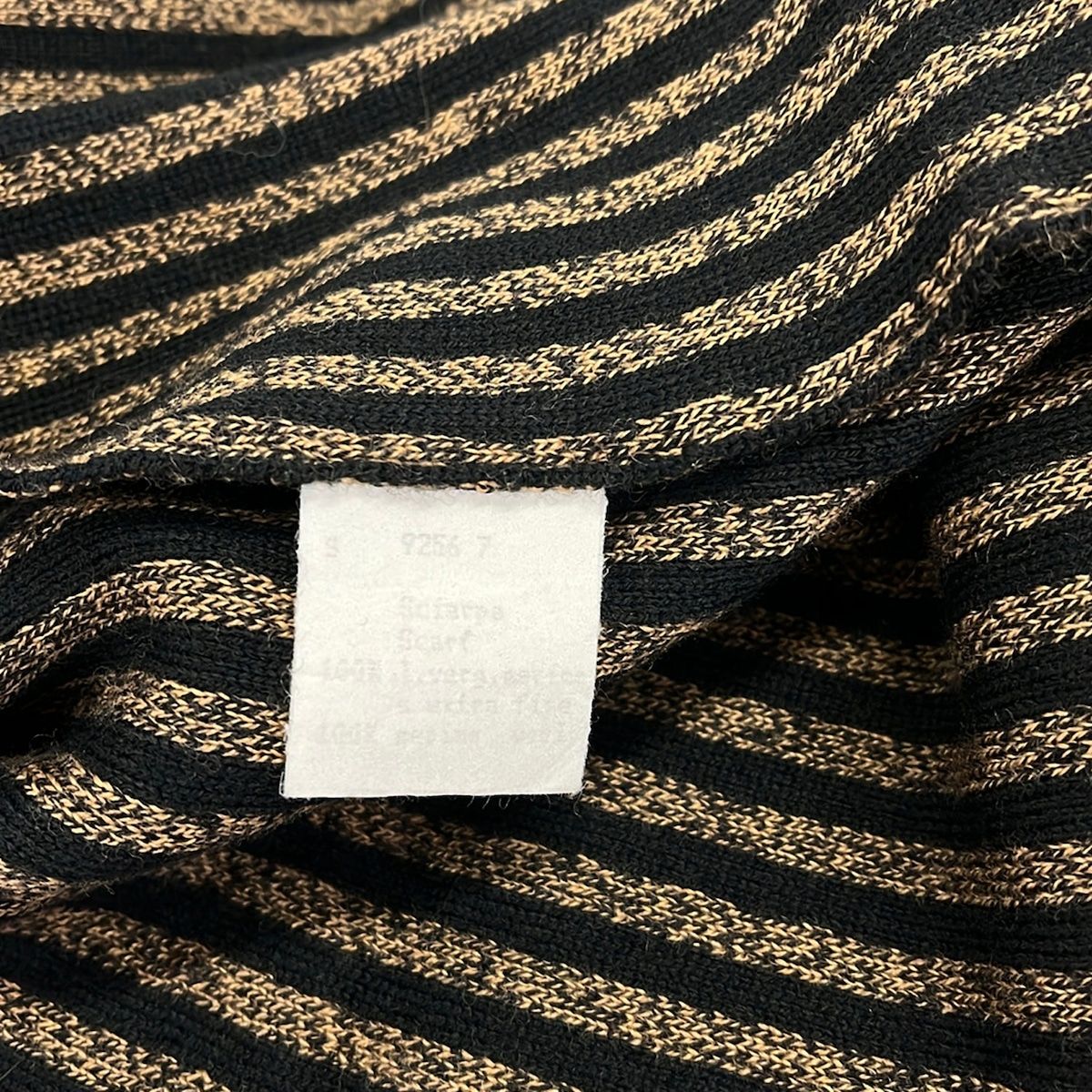 Fendi Scarf Dark Brown Black Pecan Zucca Pattern Wool — view 3