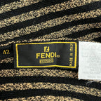 Fendi Scarf Dark Brown Black Pecan Zucca Pattern Wool — view 2