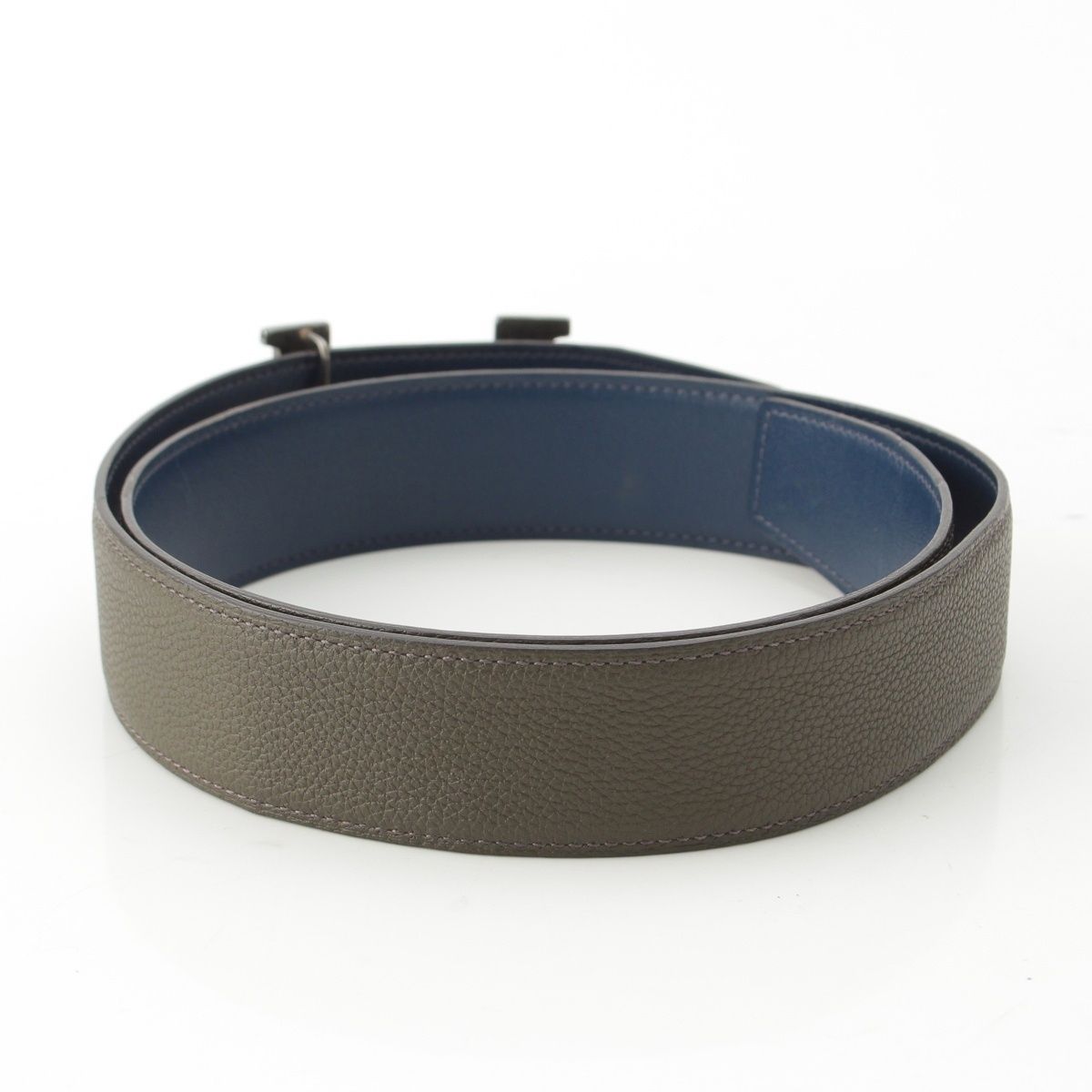 Hermes Constance Touareg Reversible H Belt Navy Gray 85 — view 2