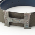 Hermes Constance Touareg Reversible H Belt Navy Gray 85 — view 3