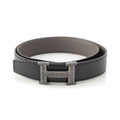 Hermes Constance Touareg Reversible H Belt Black Gray 85