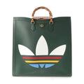 Gucci Adidas Diana Large Bamboo Tote Shoulder Bag Green