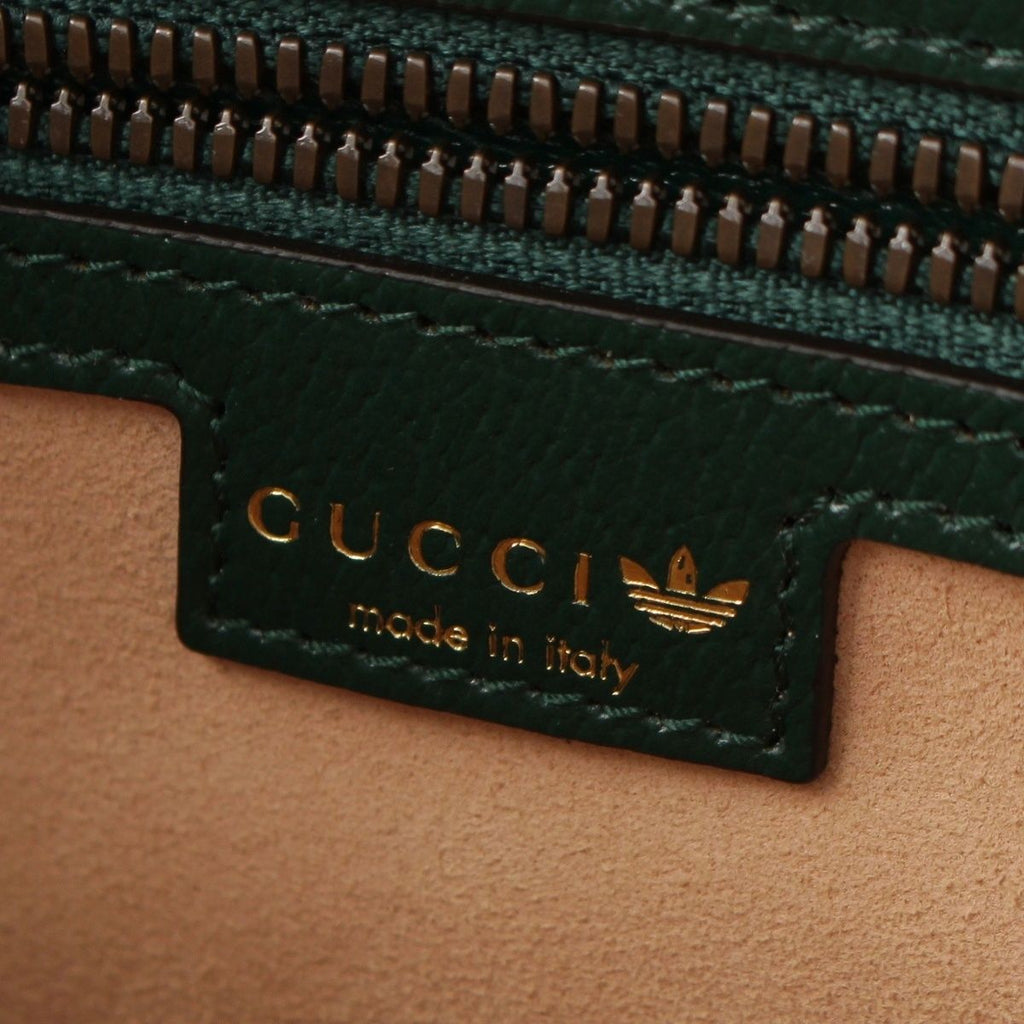 Gucci Adidas Diana Large Bamboo Tote Shoulder Bag Green — view 7
