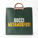 Gucci Adidas Diana Large Bamboo Tote Shoulder Bag Green — view 4