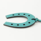 Hermes Swift Paddock Cheval Bag Charm Key Holder Blue Paon Keychain — view 4