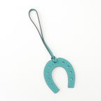 Hermes Swift Paddock Cheval Bag Charm Key Holder Blue Paon Keychain — view 2