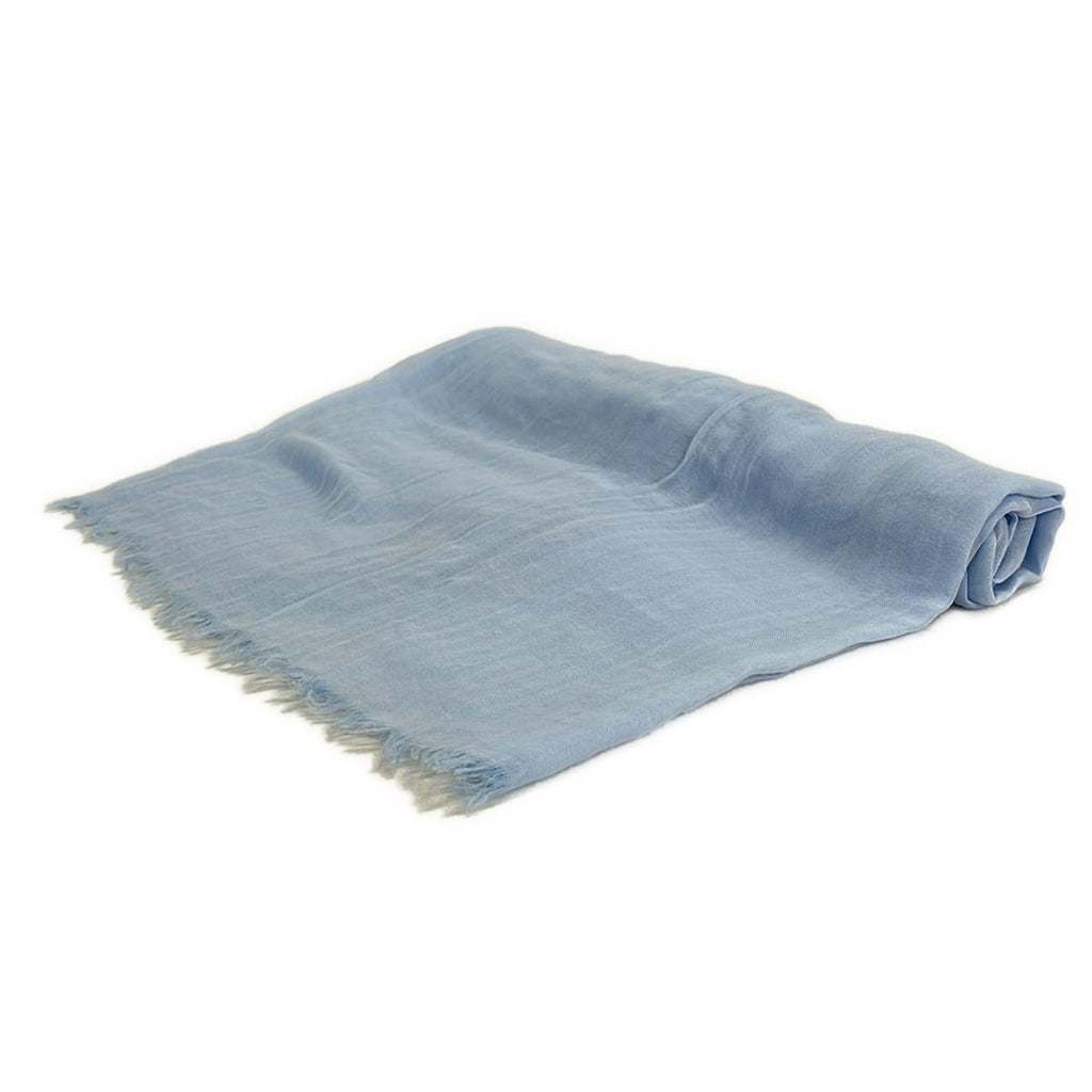 Hermes Shawl Light Blue Cotton Scarf